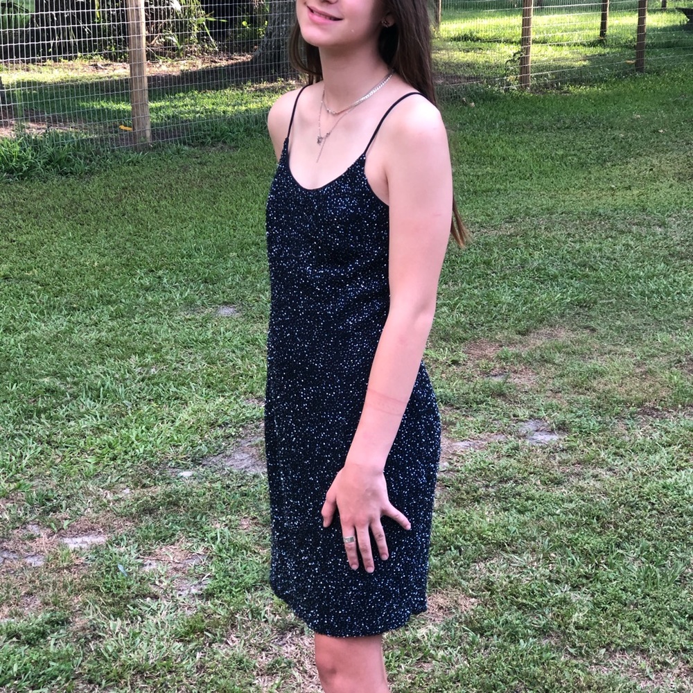 Navy sequins girls dress size 7/8